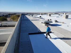 GAF TPO commercial roof install by Martin Roofing in Bucks County PA